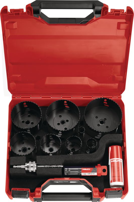 HS-MU hole saw set Tool case for Hilti hole saws, available empty or as a ready-to-use sets for different purposes