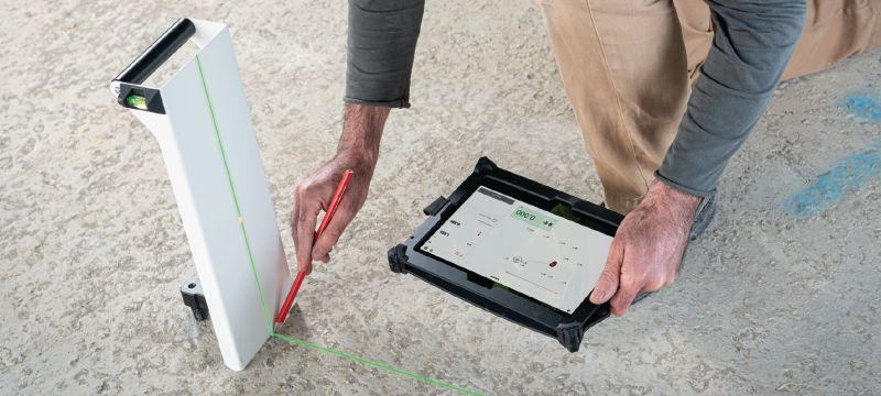 PMD 200 Jobsite layout tool Intuitive 2D layout laser tool to easily mark out plasterboard track locations and complex geometries in indoor environments Applications 1