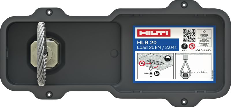 HLB Lift box Cast-in hoist point for pulleys, hooks or equipment during elevator installation and maintenance