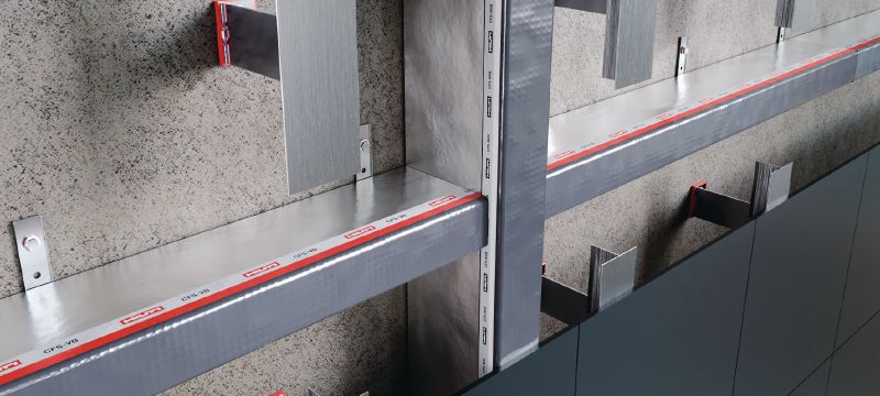 CFS-VB E60 Cavity barrier 25mm air gap Pre-formed fire cavity barrier for rainscreen cladding with 60 minutes of fire integrity and air gaps up to 25 mm Applications 1