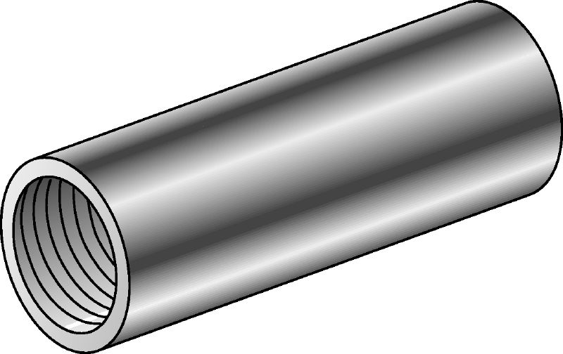Round coupling nut (HDG) Hot-dip galvanised (HDG) coupling nut for extending threaded rods