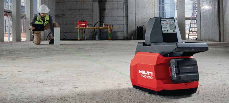 PMD 200 Jobsite layout tool Intuitive 2D layout laser tool to easily mark out plasterboard track locations and complex geometries in indoor environments Applications 1