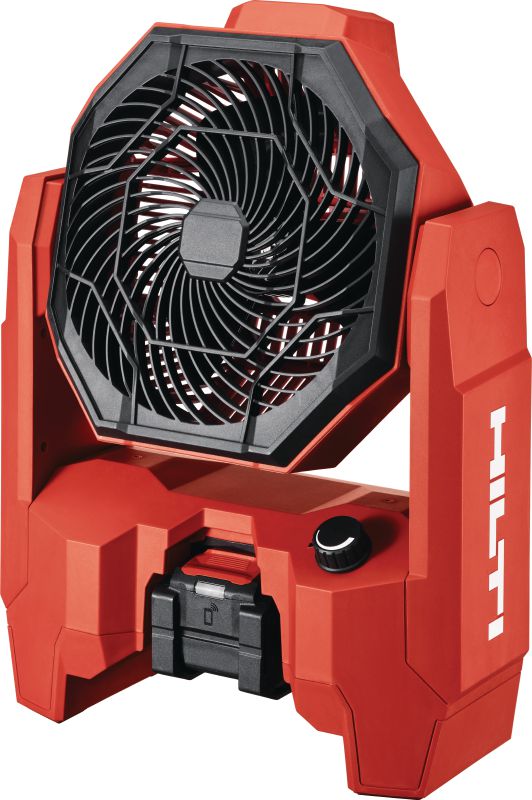 KCF 4-22 cordless jobsite fan Powerful jobsite fan with all-day battery life, rotating head and hanging hooks for cooling and ventilating working areas (Nuron battery platform)